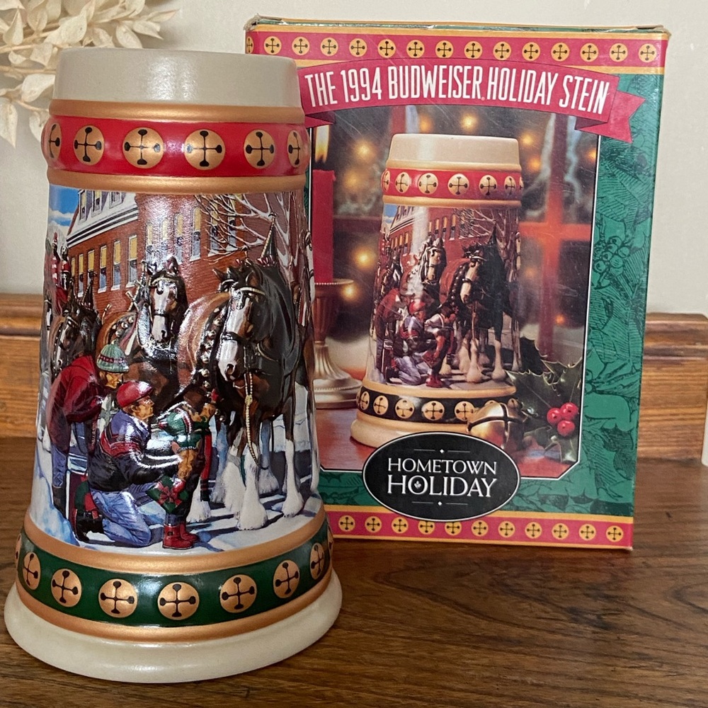 1994 Budweiser Holiday Beer Stein